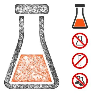 Flask Web Vector Mesh Illustration Stock Illustration