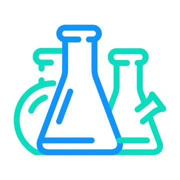 Flasks lab tools color icon vector illustration Stock Illustration