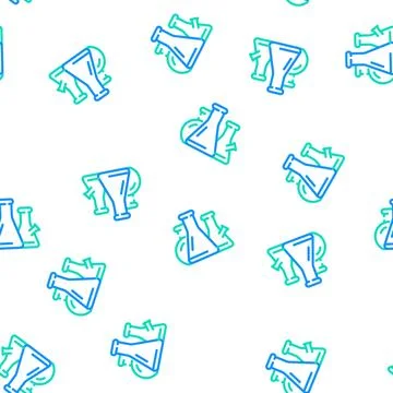 Flasks lab tools vector seamless pattern Stock Illustration