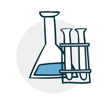 Flasks medical icon Stock Illustration