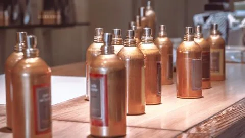 Flasks of perfume. Stock Photos