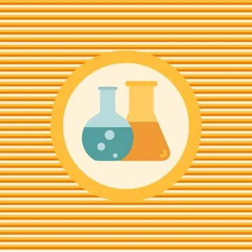 Flasks with scientific experiments color flat icon icon Stock Illustration