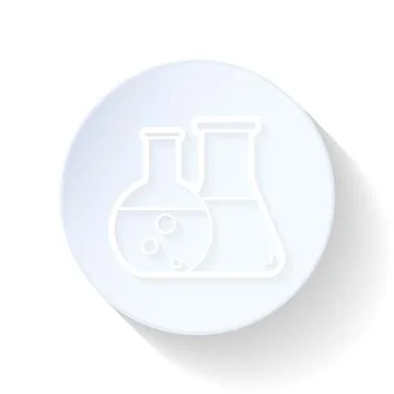 Flasks with scientific experiments thin lines icon Stock Illustration