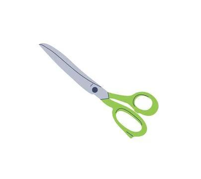 Flast style green scissors Stock Illustration