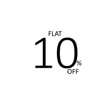 Flat 10% Off Sale – Editable Vector Banner Stock Illustration