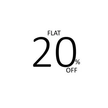 Flat 20% Off Sale – Editable Vector Banner Stock Illustration