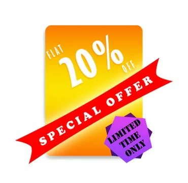 FLAT 20% OFF SPECIAL OFFER LIMITED TIME ONLY Stock Illustration