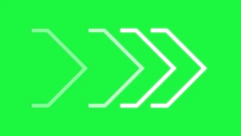 Flat 2d Animation Arrow transition greenscreen background. Anime-style Arrow  Stock Illustration
