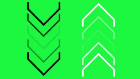 Flat 2d Animation Arrow transition greenscreen background. Anime-style Arrow  Stock Illustration