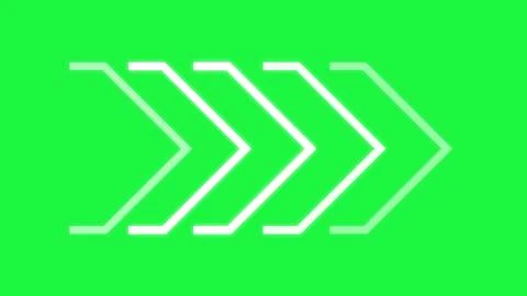 Flat 2d Animation Arrow transition greenscreen background. Anime-style Arrow  Stock Illustration
