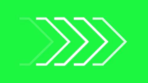 Flat 2d Animation Arrow transition greenscreen background. Anime-style Arrow  Stock Illustration