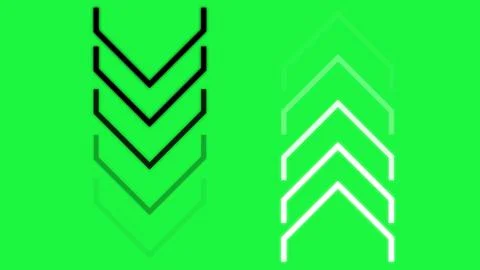 Flat 2d Animation Arrow transition greenscreen background. Anime-style Arrow  Stock Illustration