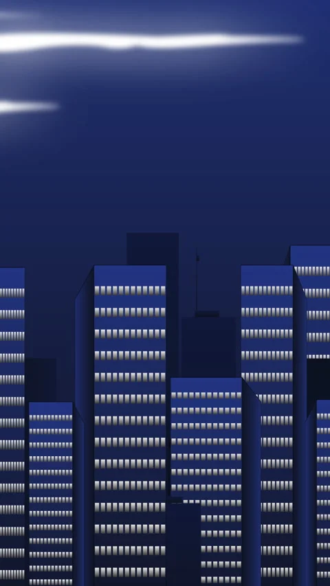 Flat 2D explainer animation illustration video of the moon with city lights Video stock 243646010