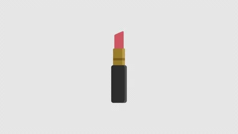 Flat 2d Lipstick Extend And Retract Loop 4k Alpha Transparent Stockbeeldmateriaal 347258167