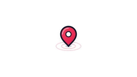 Flat 2D Location Pin Icon Stock Footage 345642121
