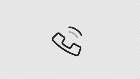 Flat 2d Outline Telephone Ringing Icon Loop 4k Alpha Transparent Видео 346862628