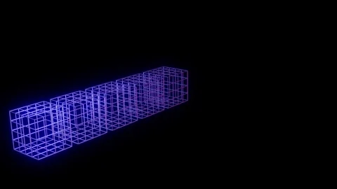 Flat 2d plane expanding into 3d dimensions. 3d animation render Stock Footage 244541205