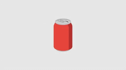 Flat 2d Red Soda Can Pop Open Transition Loop 4k Alpha Transparent 動画素材 347244722