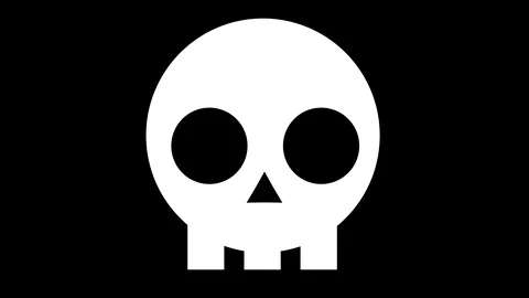 Flat 2d skull icon animation Video stock 99323236