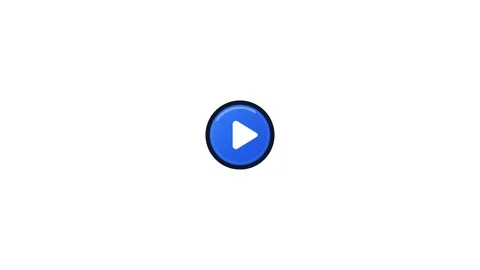 Flat 2D Video Play Button Icon Stock Footage 345642122