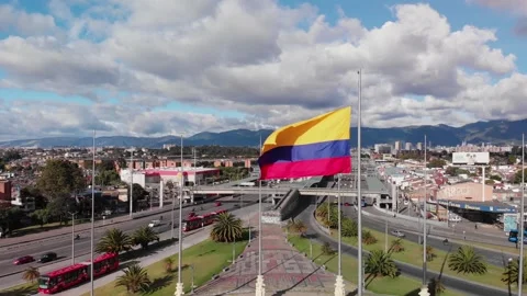 Flat 360 colombia flag 02 Video stock 248561816