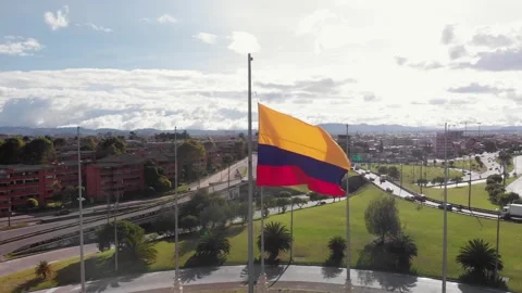Flat 360 colombia flag h Video stock 247454436