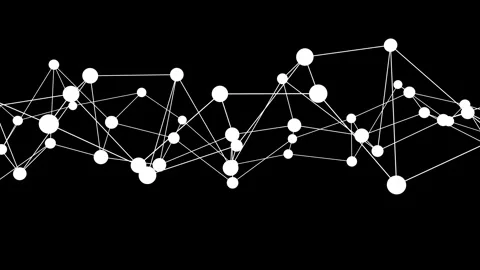 Flat 3D Animation of AI, Machine Learning Data Networks with Abstract Nodes Stock Footage 264197579