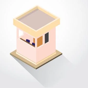 Flat 3D Design Security Lodge isometric - Vector Illustration Stock Illustration