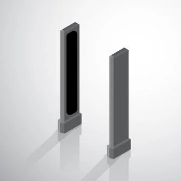 Flat 3D Design Walk through detector isometric - Vector Illustration Stock Illustration