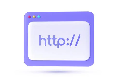 Flat 3D http for site design. 3d website template. Web page template. Computer Stock-Illustration