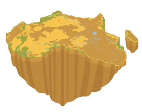 Flat 3d isometric Africa map constructor elements isolated on white. Build .. 库存插图