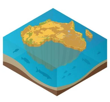 Flat 3d isometric Africa map constructor elements isolated on white. Build .. Stock Illustration