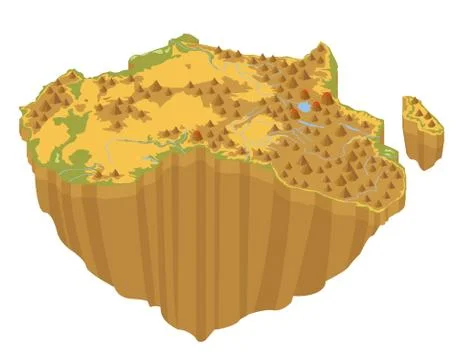 Flat 3d isometric Africa map constructor elements isolated on white. Build .. Illustrazione stock