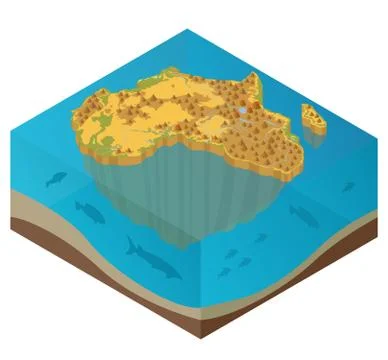 Flat 3d isometric Africa map constructor elements isolated on white. Build .. Illustrazione stock