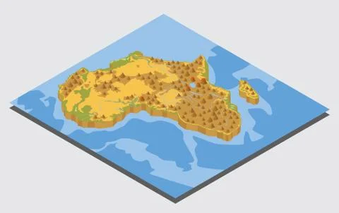 Flat 3d isometric Africa map constructor elements isolated on white. Build .. Illustrazione stock
