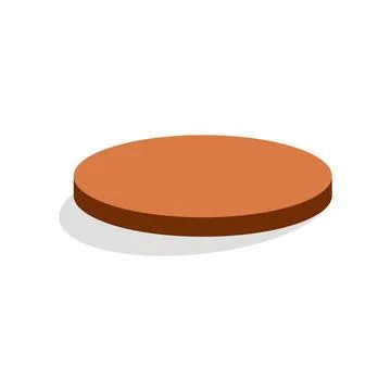 Flat 3d isometric icon of brown circle. circle stage with 3d isometric Illustrazione stock