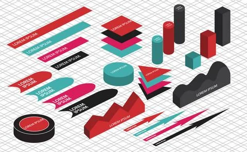 Flat 3d isometric infographic Flat 3d isometric infographic for your busin... Stock Photos
