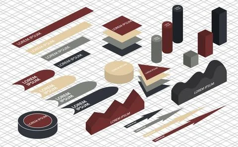 Flat 3d isometric infographic Flat 3d isometric infographic for your busin... Stock Photos