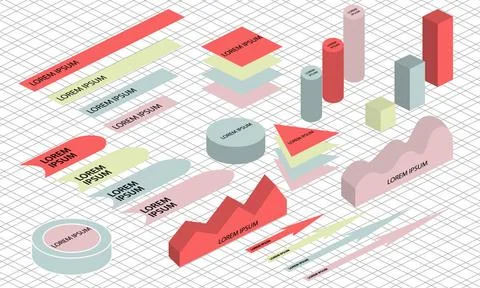 Flat 3d isometric infographic Flat 3d isometric infographic for your busin... Stock Photos