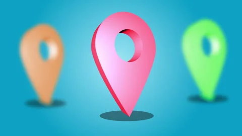 Flat 3D Location Pin Stock Footage 292937905