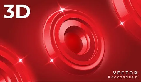 Flat 3d style gradient red color with light effect background design vector Stock Illustration