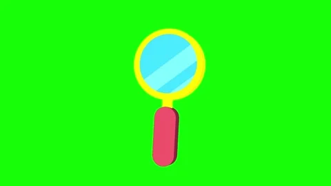 Flat 3D Style Magnifier Icon On Green Screen Stock Footage 303259142