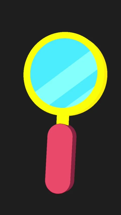 Flat 3D Style Magnifier Icon Vertical Stock Footage 303259154