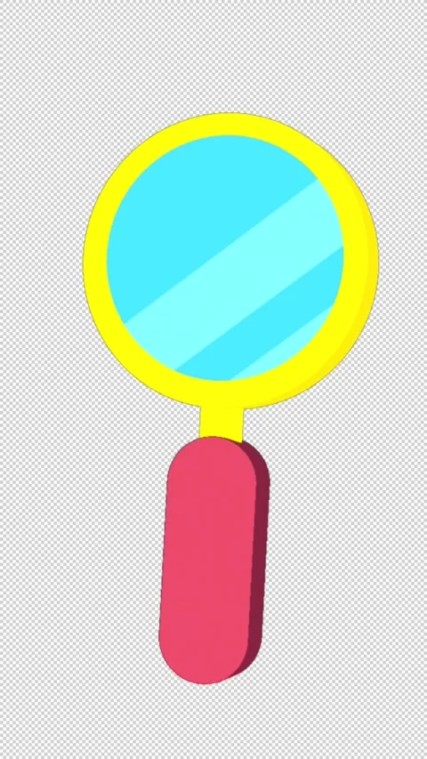 Flat 3D Style Magnifier Icon Vertical Alpha Stock Footage 303259170