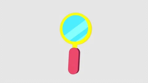 Flat 3D Style Magnifier Icon On Alpha Channel Stock Footage 303259178