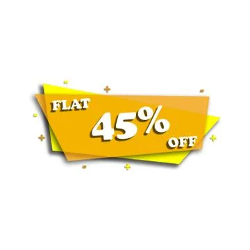 FLAT 45% OFF - PROMOTION LABEL - STICKER Stock Illustration