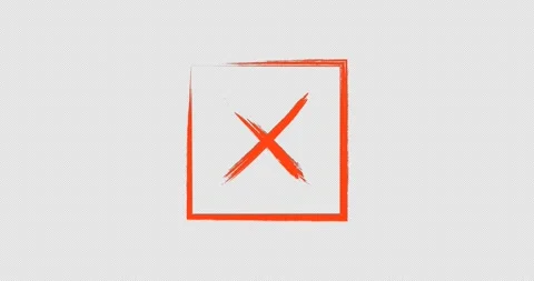 Flat 4K animation of a red cross mark icon. Stock Footage 315237227