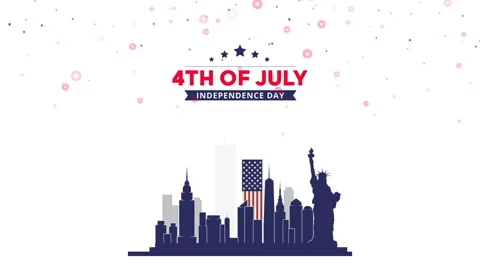 Flat 4th of july - independence day concept Stock Footage 244808451