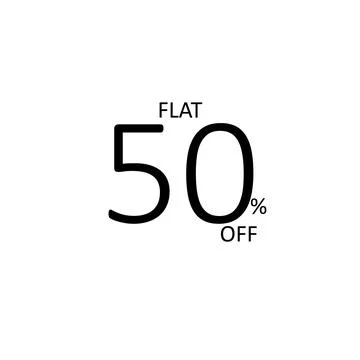 Flat 50% Off Sale – Editable Vector Banner Stock Illustration