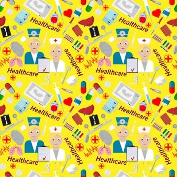 Flat 7  set of elements for healthcare care theme design イラスト素材